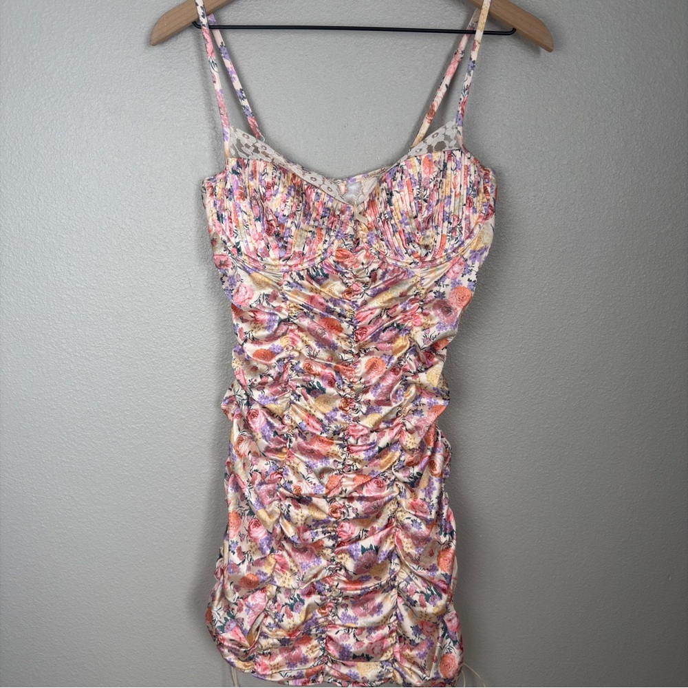 For Love & Lemons Gardenia Floral Mini Bustier Slip Dress - Picture 2 of 9